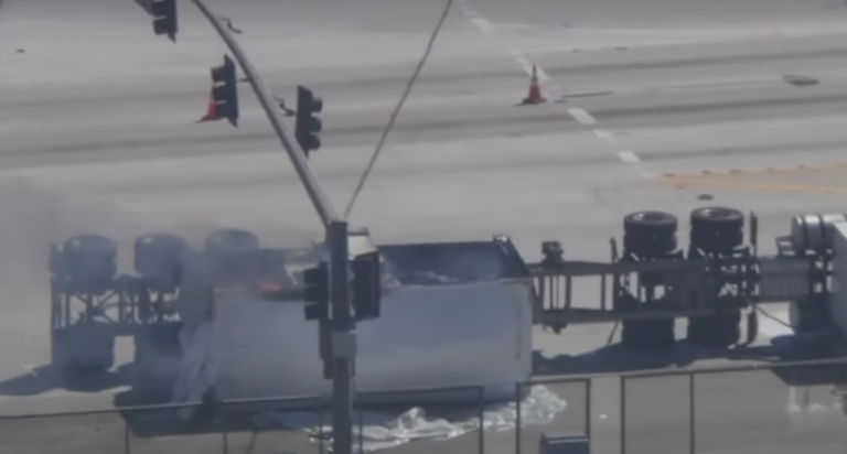 Fiery freeway fiasco: Lithium-ion batteries explode, burn in California crash